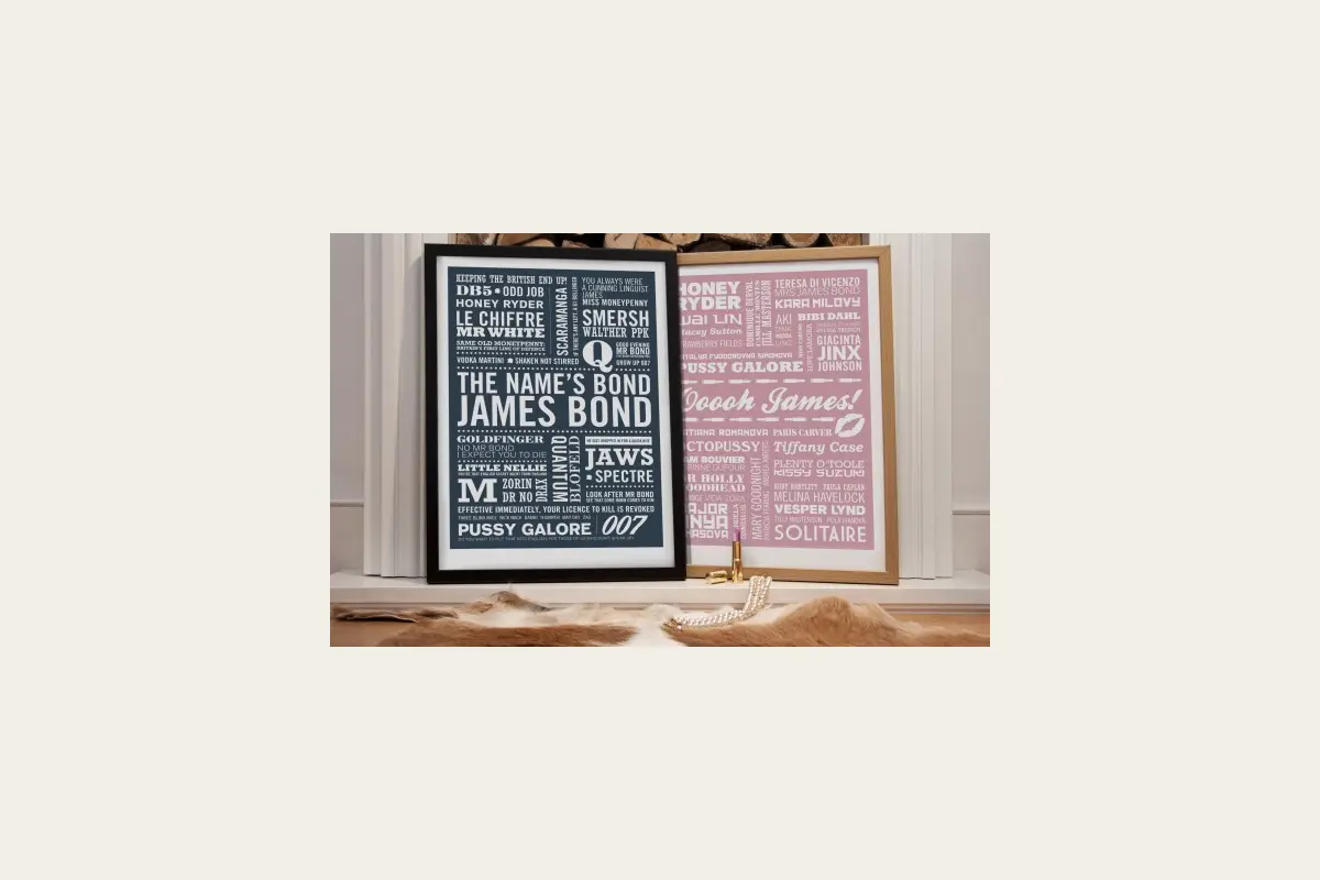 Typaprint James Bond Catchphrase Prints